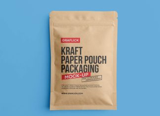 Free Kraft Paper Pouch Mockup PSD
