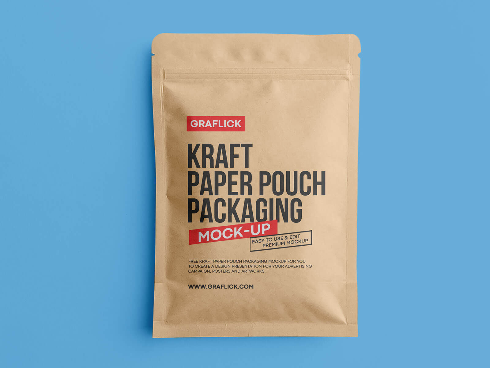 Free Kraft Paper Pouch Mockup PSD