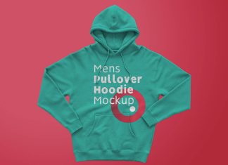 Free Men's Pullover Hoodie Mockup PSD