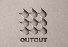 Free Paper Cutout Text Effect Logo Mockup PSD