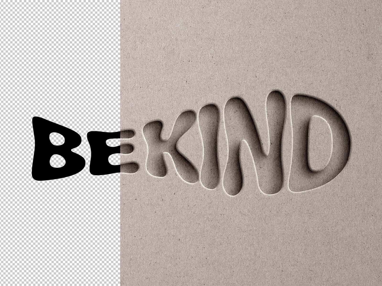 Free Paper Cutout Text Effect Logo Mockup PSD