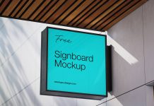 Free Premium Signboard Mockup PSD
