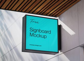 Free Premium Signboard Mockup PSD