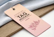 Free Rectangle Clothing Hanging Tag Mockup PSD