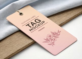 Free Rectangle Clothing Hanging Tag Mockup PSD
