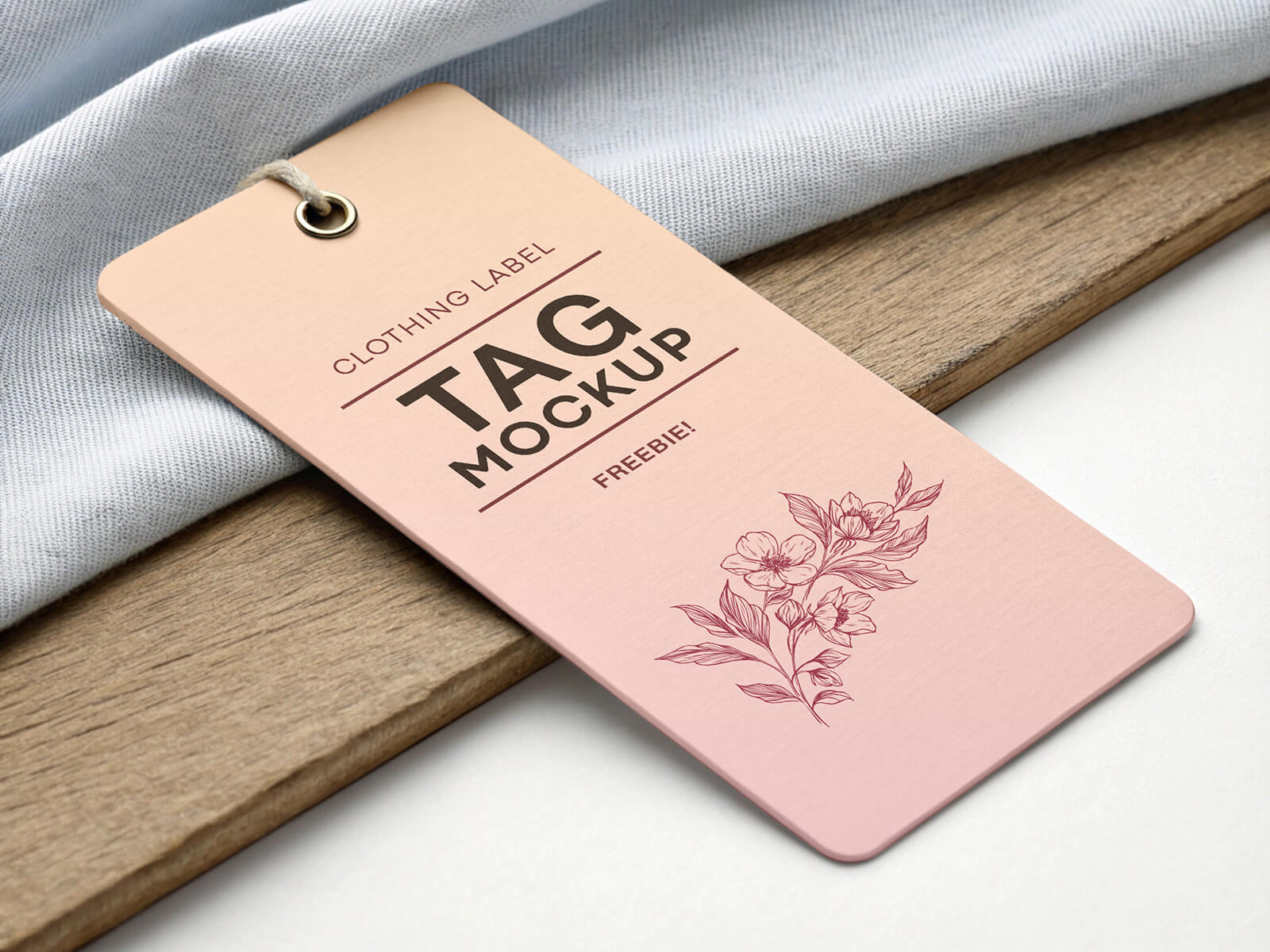 Free Rectangle Clothing Hanging Tag Mockup PSD