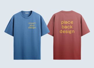Free Regular Fit Front/Back T-Shirt Mockup PSD
