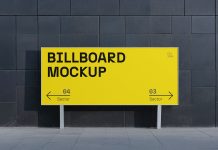 Free Standing Street Billboard Mockup PSD