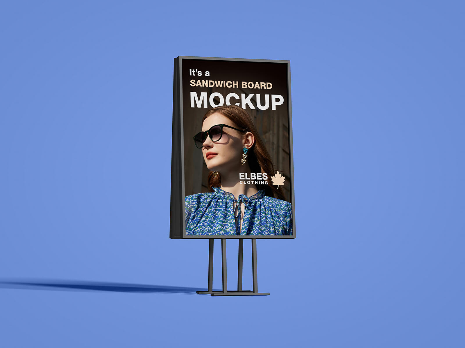Free Tall Sandwich Board Poster A-Stand Mockup PSD