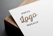 Free Textured White Paper Logo Mockup PSD