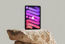 Free Vertical iPad Mini Mockup PSD