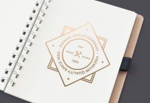 Free Vintage Golden Logo Mockup PSD