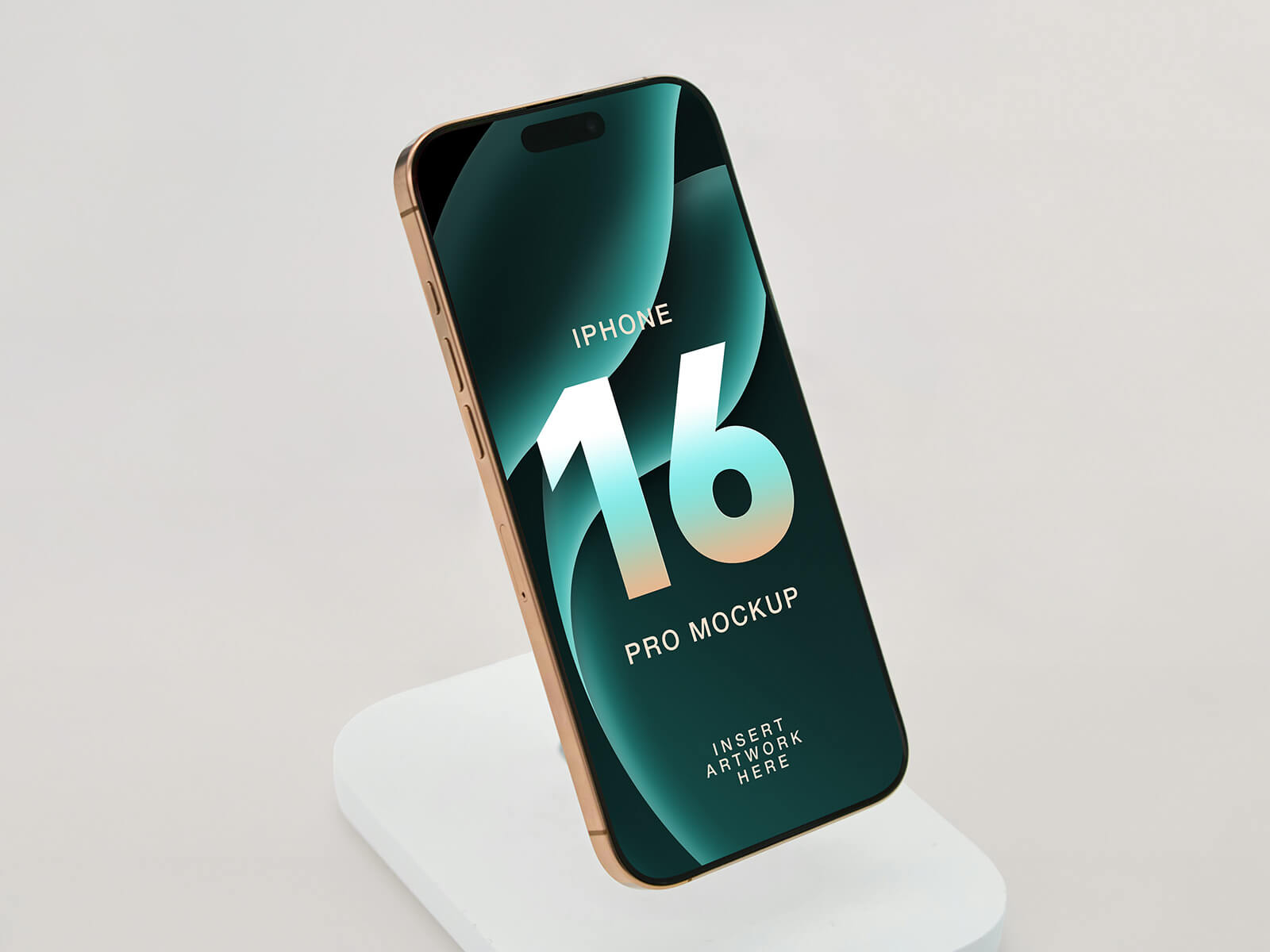 Free Dock Stand iPhone 16 Pro Mockup PSD