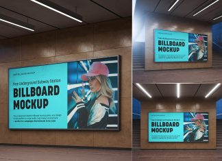 Free Underground Subway Billboard Mockup PSD