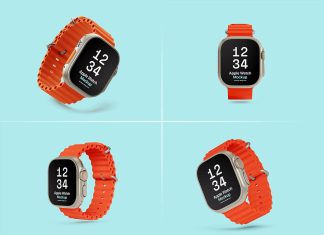 Free Apple Ultra Watch 2 Mockup PSD