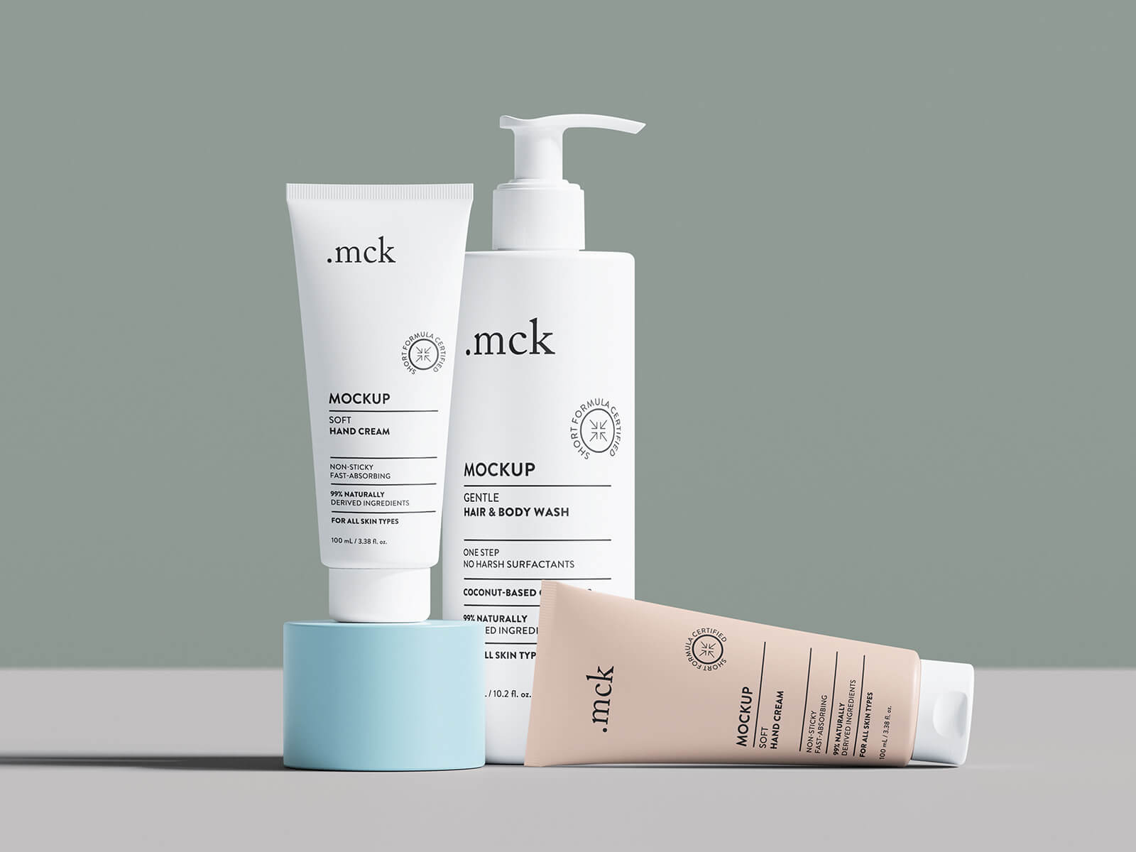 Free Cosmetic Beauty Product Lineup Mockup PSD