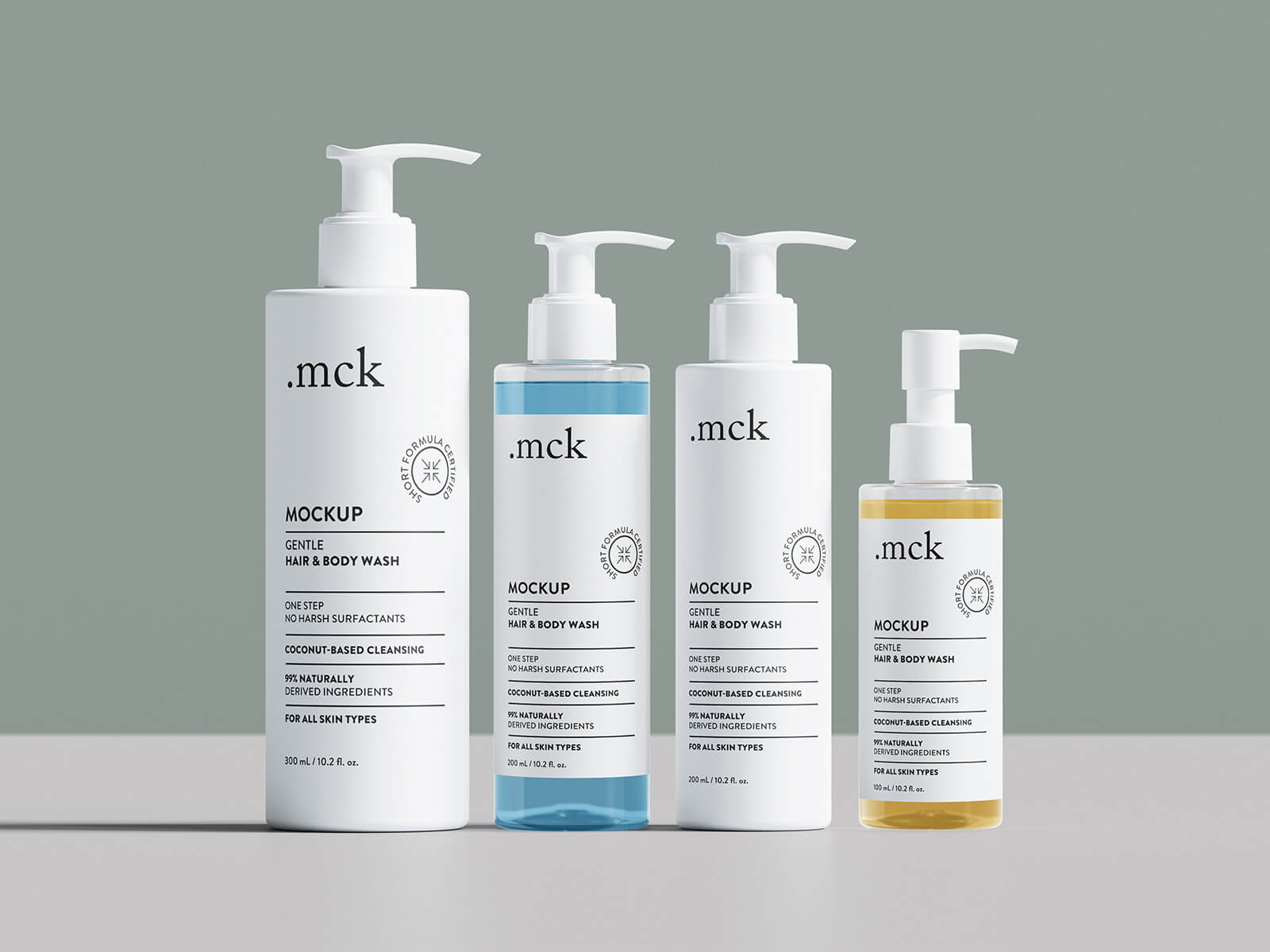 Free Cosmetic Beauty Product Lineup Mockup PSD