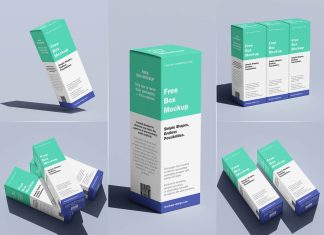 Free Medicine Packaging Box Mockup PSD