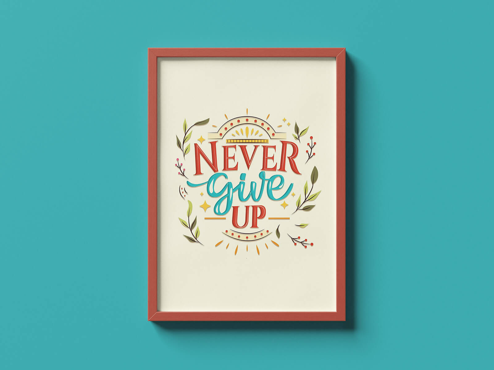 Free Poster Frame Mockups For Typography, Calligraphy & Painting