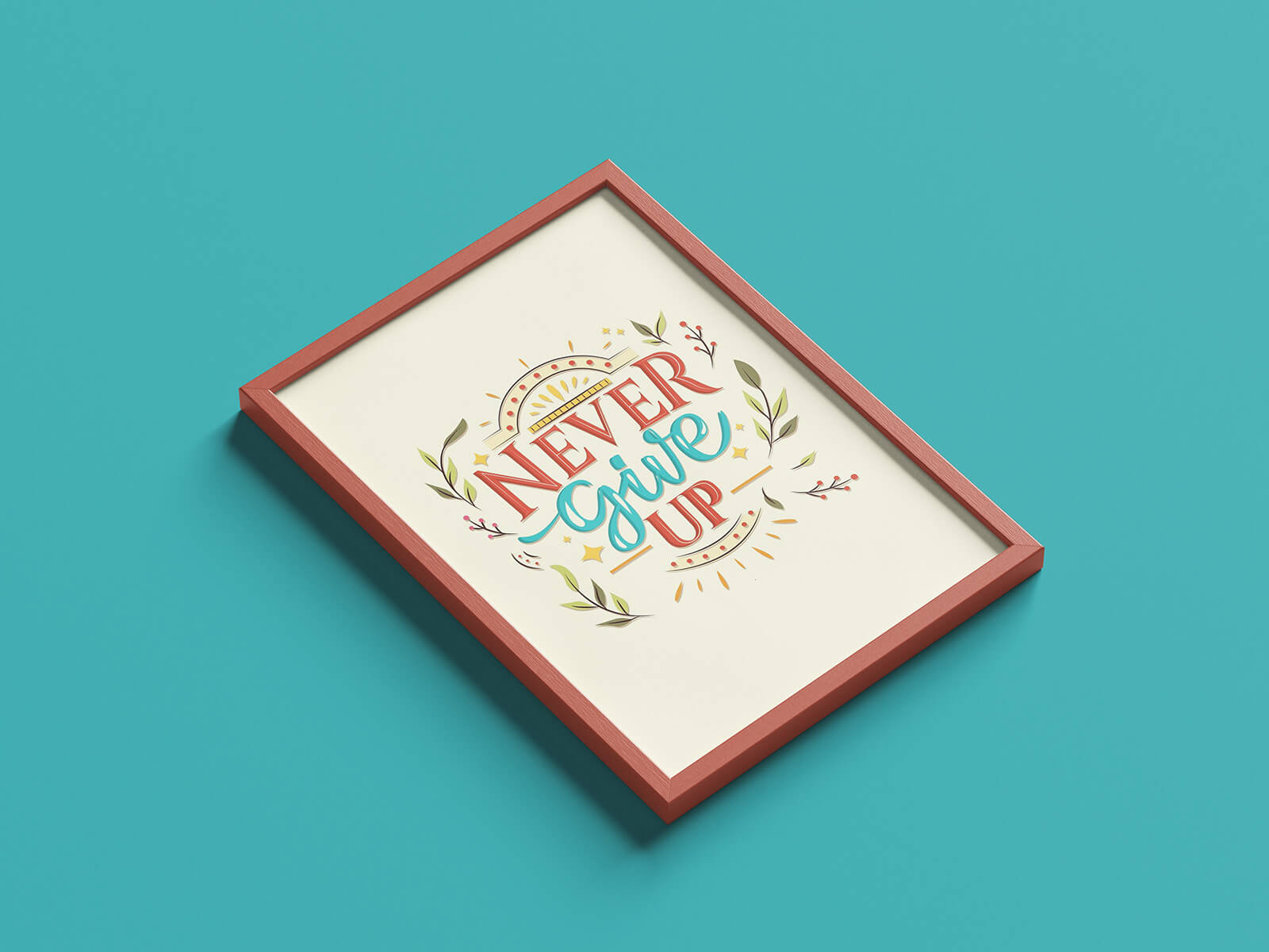 Free Poster Frame Mockups For Typography, Calligraphy & Painting