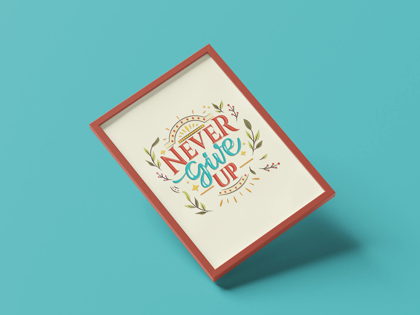 Free Poster Frame Mockups For Typography, Calligraphy & Painting