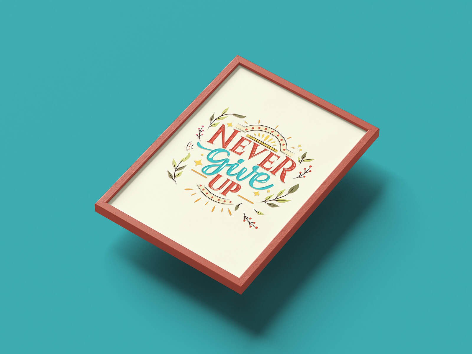 Free Poster Frame Mockups For Typography, Calligraphy & Painting