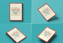 Free Poster Frame Mockups For Typography, Calligraphy & Painting