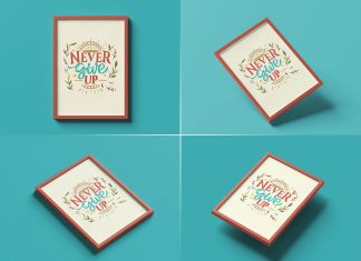 Free Poster Frame Mockups For Typography, Calligraphy & Painting