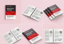 Free Hardcover Spiral-Bound Book Mockup PSD