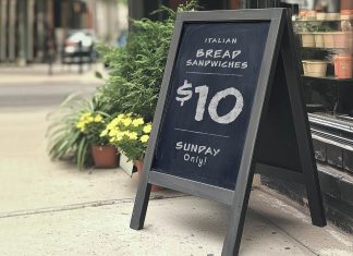 Free Chalkboard A-Frame Stand Mockup PSD