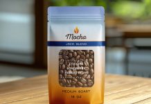 Free Coffee Beans Window Standing Bag/Pouch Mockup PSD