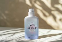 Free Cream Plastic Bottle Mockup PSD