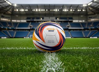 Free-Football-On-Ground-Mockup-PSD