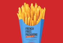 Free French Fries Packaging Mockup PSD