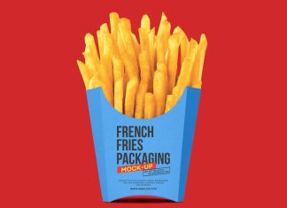 Free French Fries Packaging Mockup PSD