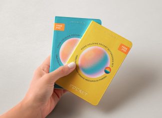 Free Hand-Holding Pocket Notebook Mockup PSD