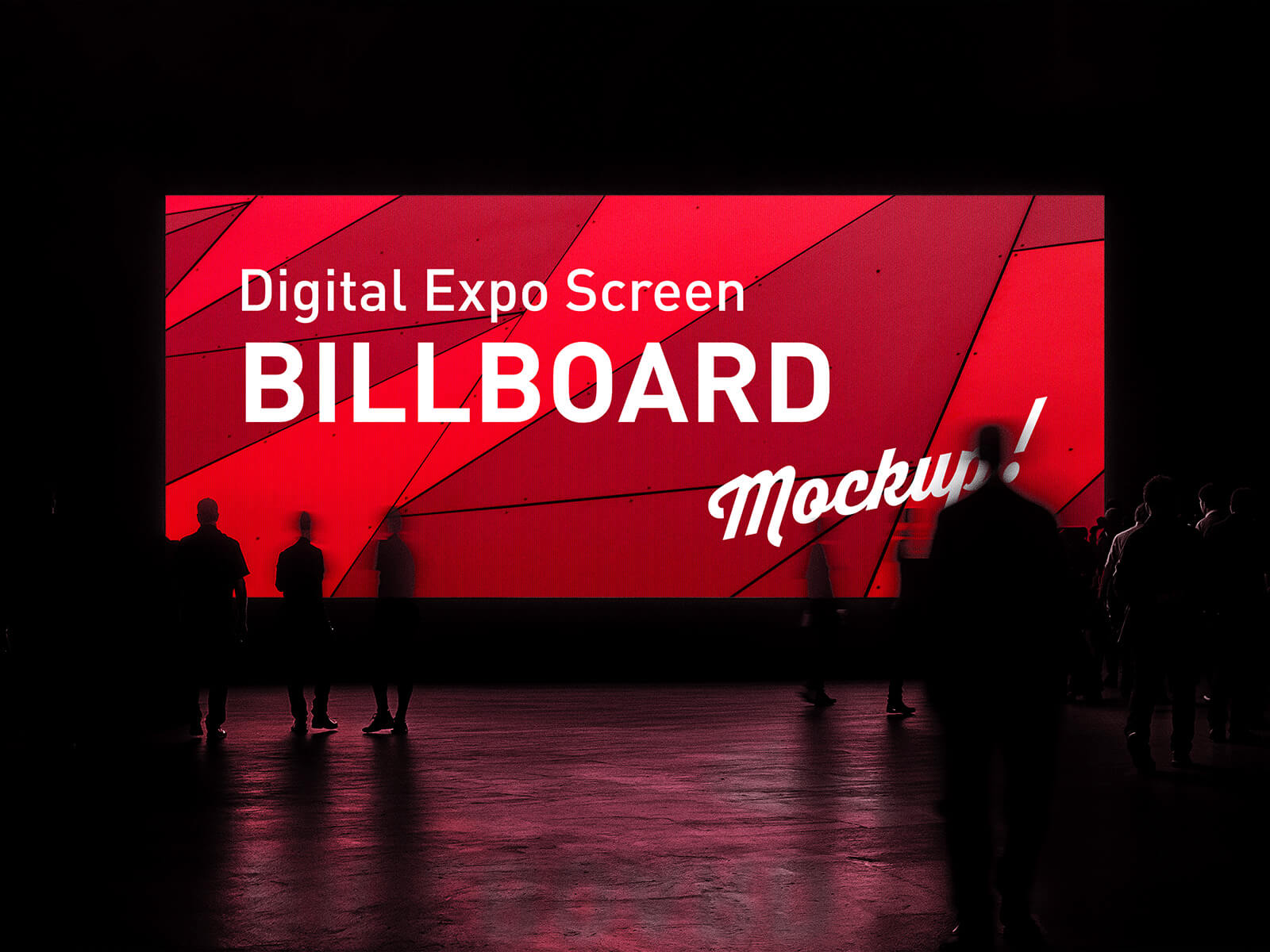 Free Large Digital Backlit Expo Billboard Screen Mockup PSD