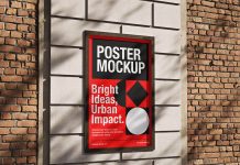 Free Outdoor Framed Street Poster Mockup PSD Set