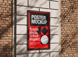 Free Outdoor Framed Street Poster Mockup PSD Set
