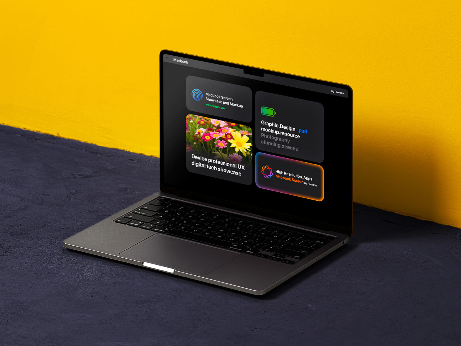Free Premium Apple M5 MacBook Pro Mockup PSD