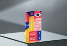 Free Realistic Reflection Notebook Mockup PSD