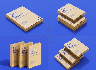 Free Slim Cardboard Mailing Boxes Mockup