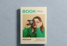 Free Softcover Book Title Mockup PSD