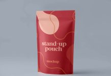 Free Stand-up Pouch Mockup PSD