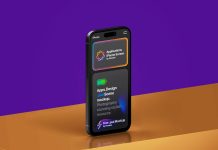 Free Standing iPhone 16 Pro Max UI Mockup PSD