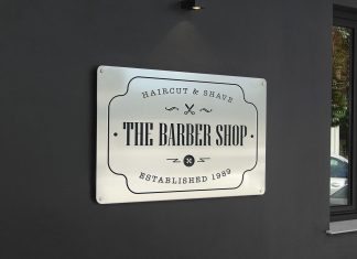 Free Storefront Plaque Sign Nameplate Mockup PSD