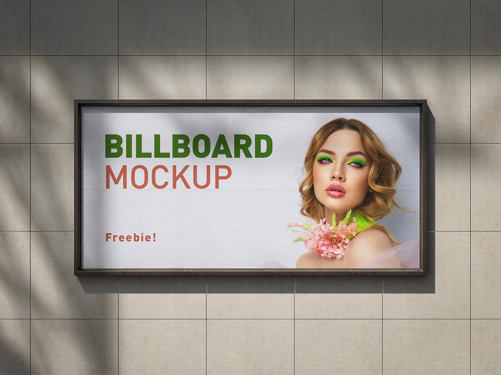 Free Titled Wall-Mounted Billboard Mockup PSD Set