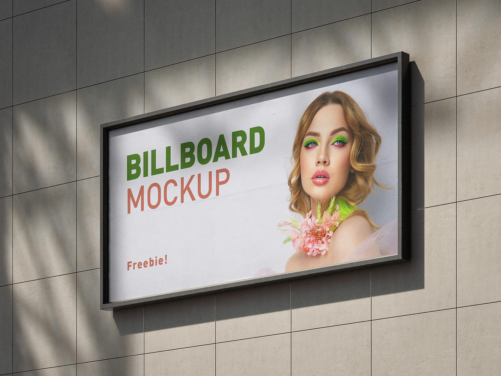 Free Titled Wall-Mounted Billboard Mockup PSD Set