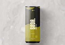 Free Top View 250ml Soda Can Mockup PSD
