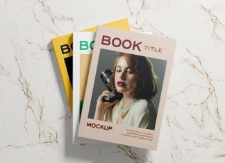 Free Top View Softcover Book Mockup PSD